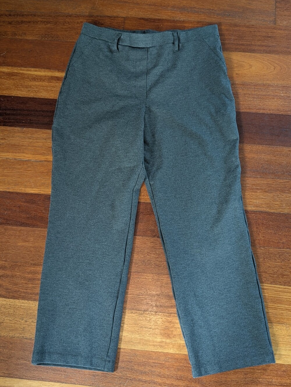 Quince Gray Knit Straight-Leg Pants